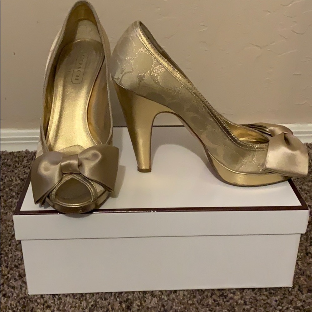 Coach gold heels